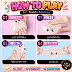 Mystery Glitter Dumpling Squishies with Steamer Box – Cute Bao Bun Stress Ball – Soft Squeeze Sensory Toy for Stress Relief – Sensory Fidget Toy Gift for Kids, Teens & Adults