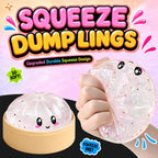 Mystery Glitter Dumpling Squishies with Steamer Box – Cute Bao Bun Stress Ball – Soft Squeeze Sensory Toy for Stress Relief – Sensory Fidget Toy Gift for Kids, Teens & Adults